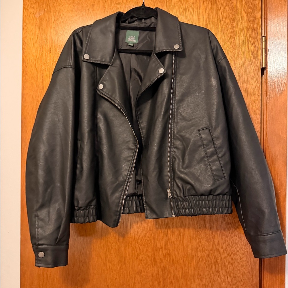Wild fable oversized faux leather bike jacket